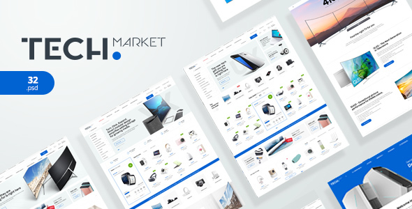 TechMarket – Electronics eCommerce PSD