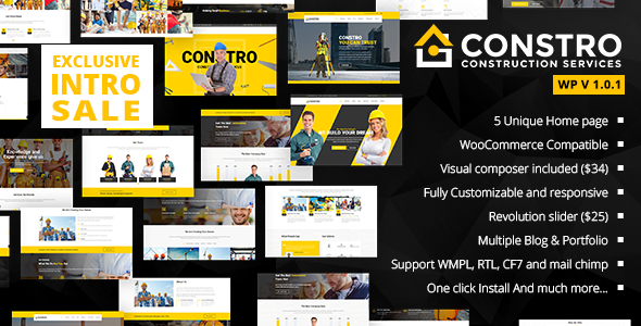 Constro – Construction Business WordPress Theme